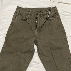 Jean Atelier Olive High Rise Straight Jeans